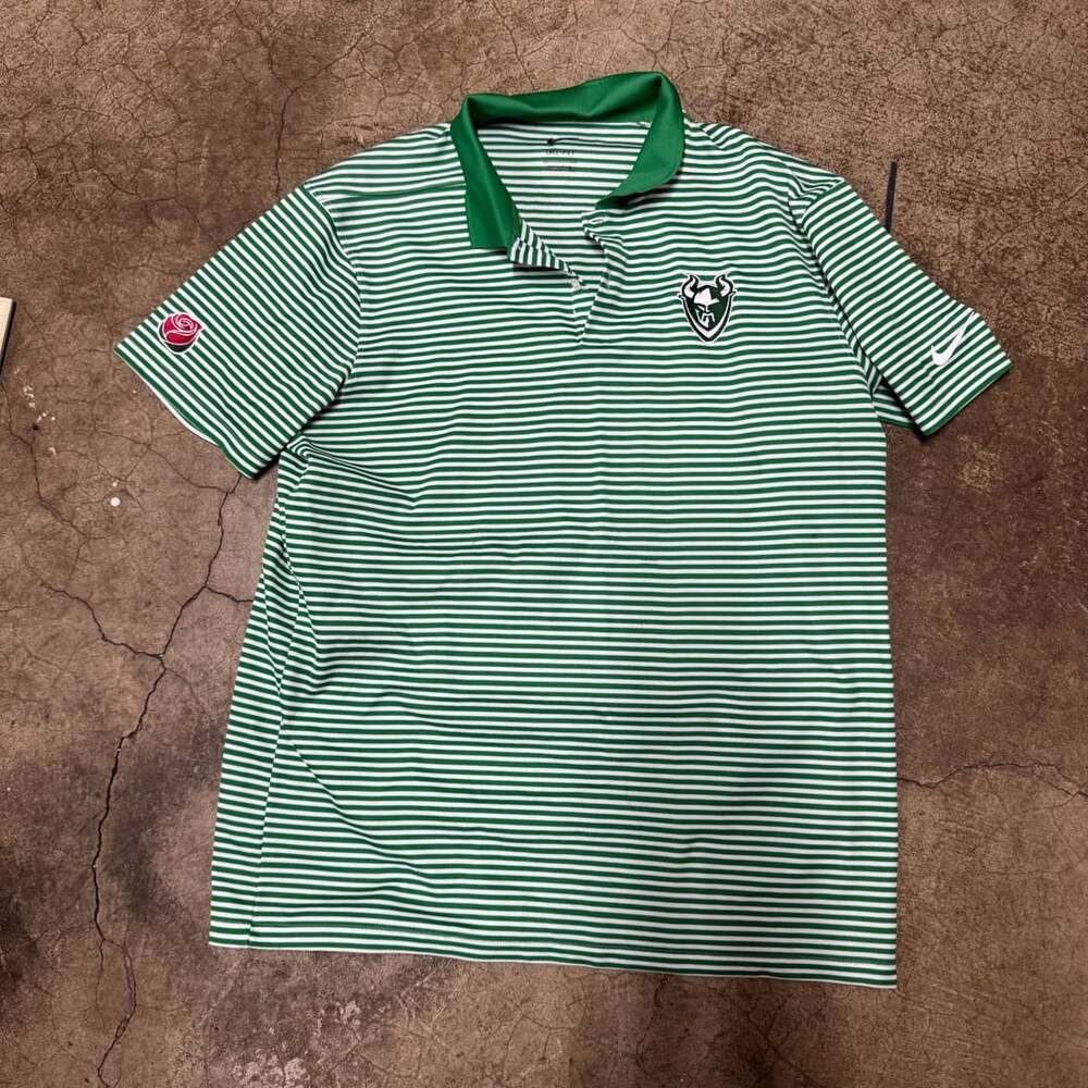 Nike Dri-FIT Striped Polo Shirt Green White